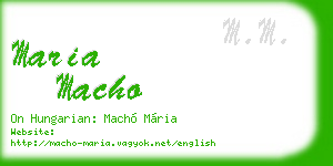 maria macho business card